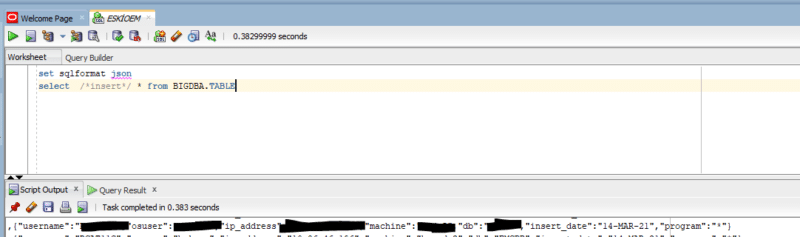 To export query results into an INSERT text file, you can use Oracle SQL Developer or Oracle SQLcl.